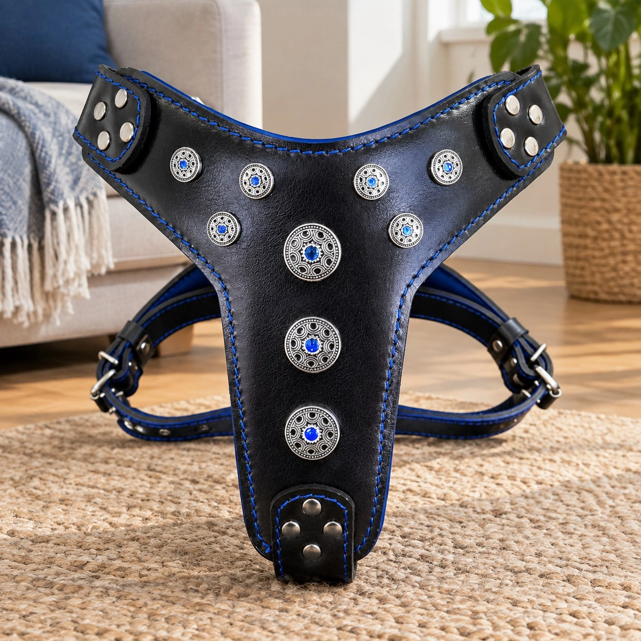 Bestia ''Bijou'' szelki Black & Blue dla dużych psów — Obroże, smycze i szelki