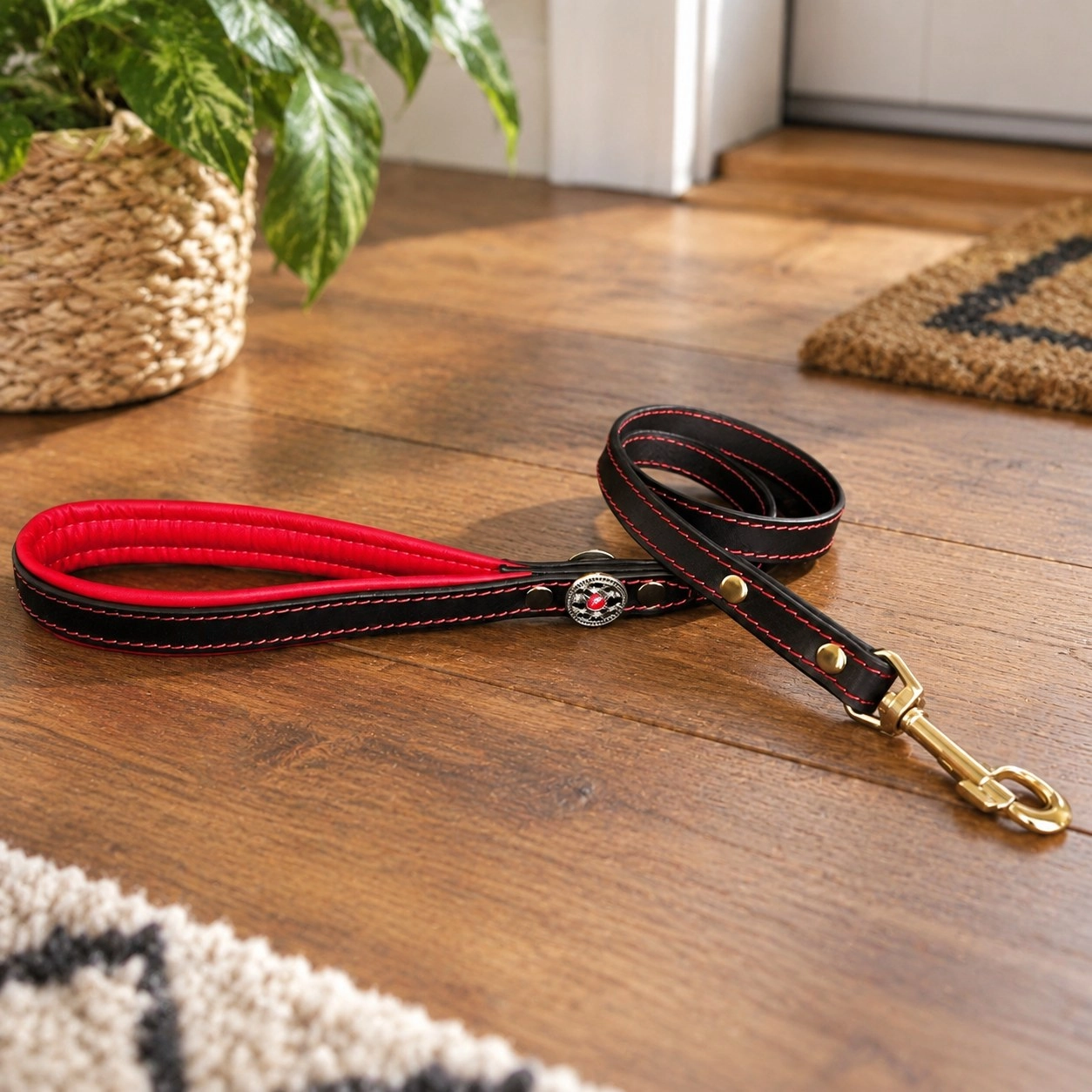 ''Bijou'' leather lead red — Collars, leads and harnesses