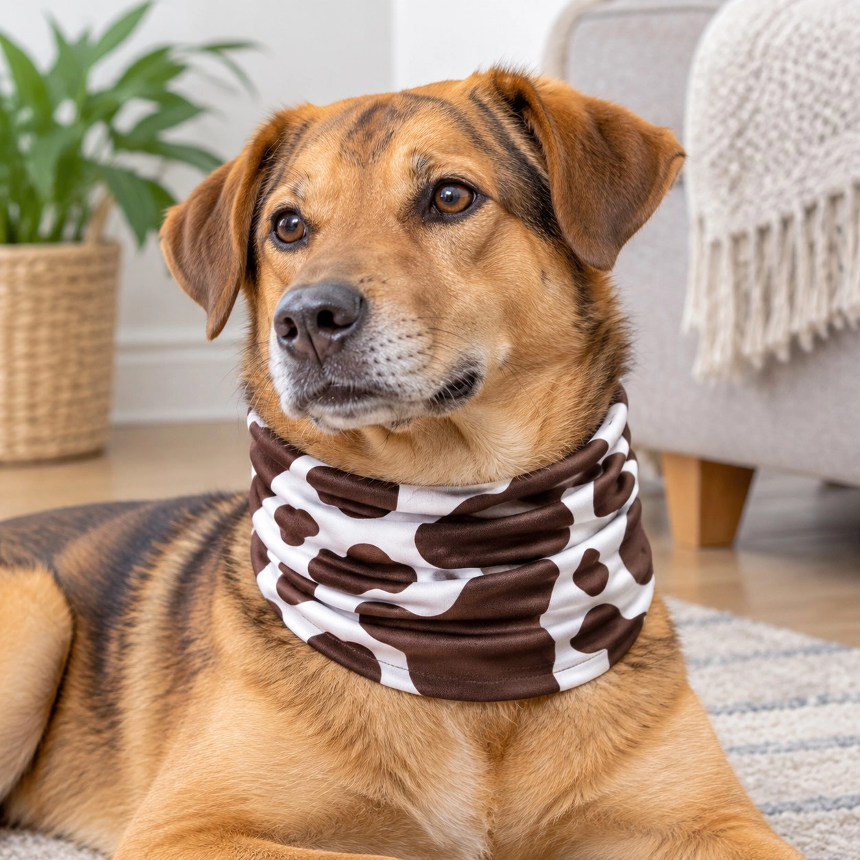 Pup Scruffs Cowhide Brown Komin dla psa — Ubranka dla psów