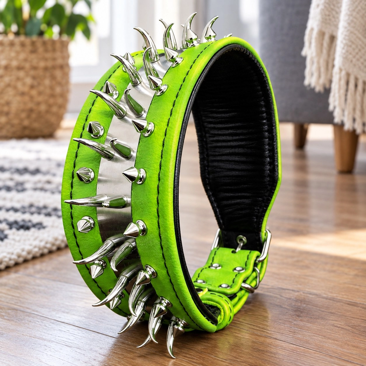 Bestia ''Predator'' collar in Green — Obroże, smycze i szelki