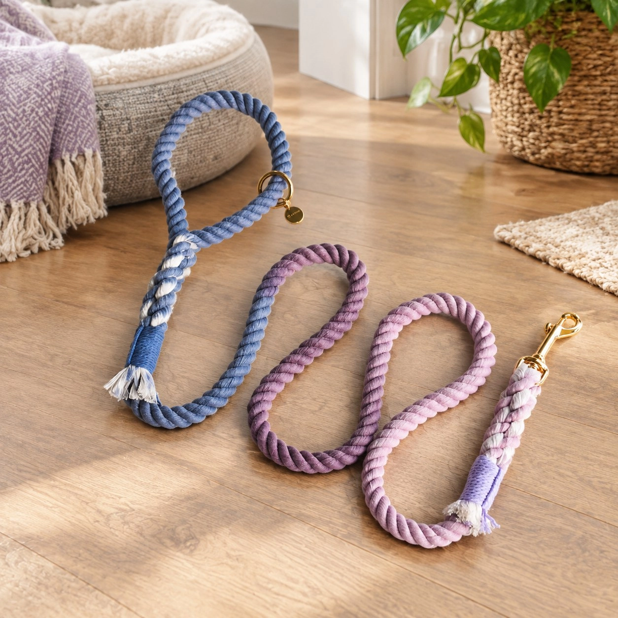 Pawsome Pets New York Smycz linowa - Beautiful violet — Obroże, smycze i szelki