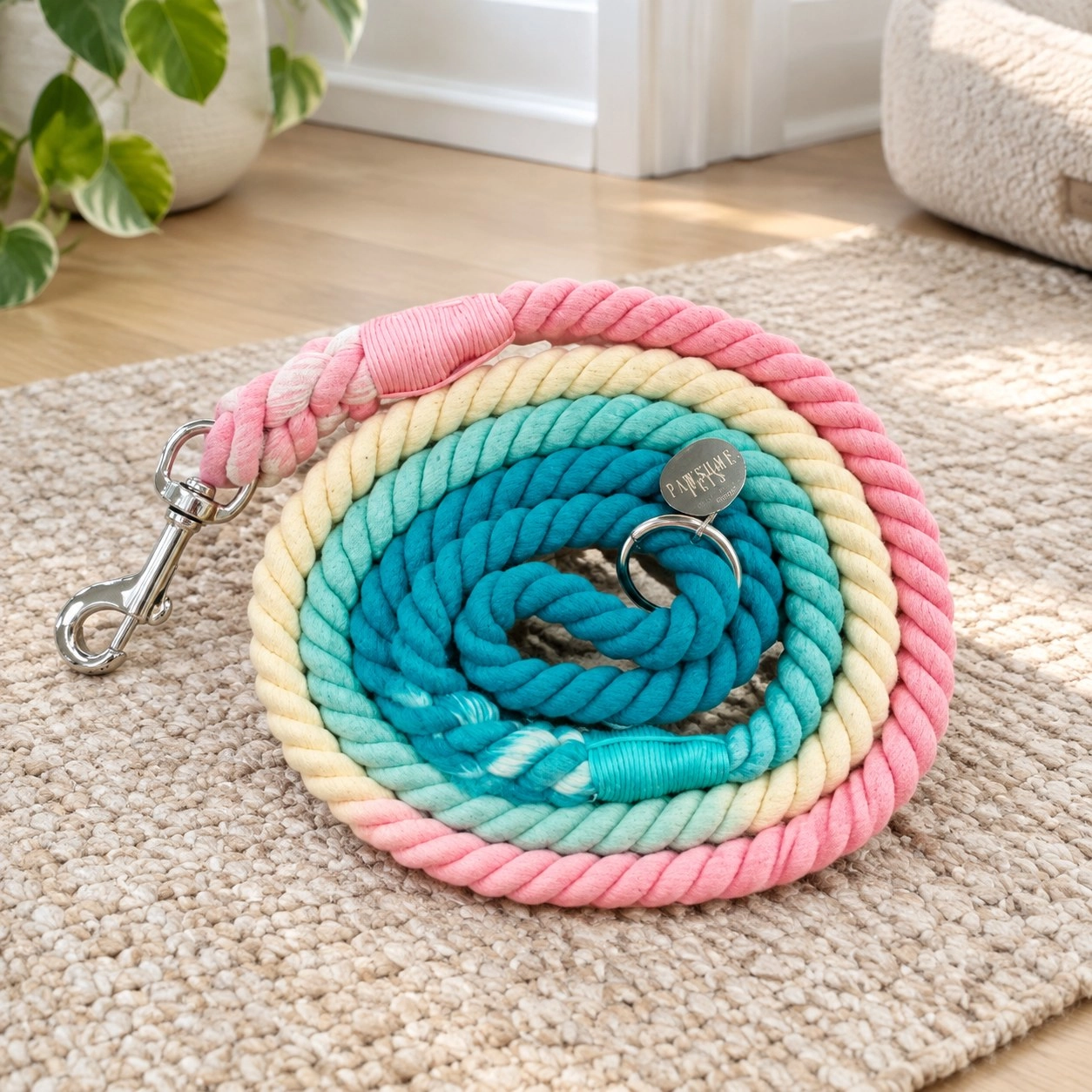 Pawsome Pets New York Rope leash - Candyland — Obroże, smycze i szelki