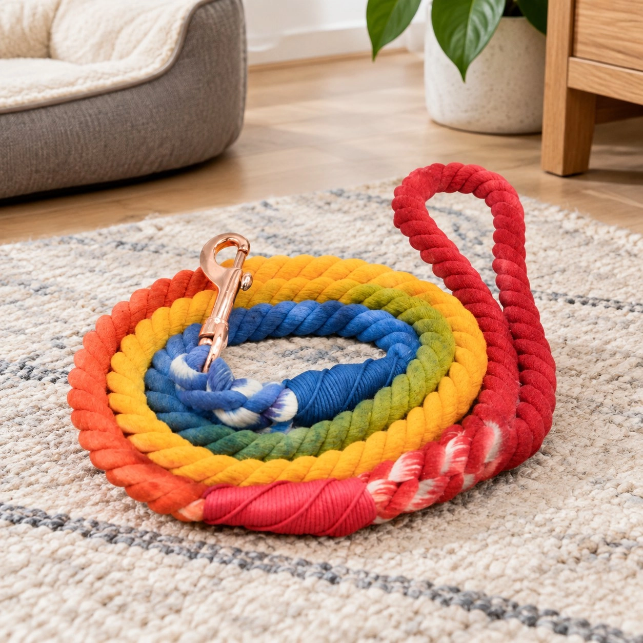 Pawsome Pets New York Smycz linowa - Dark rainbow — Obroże, smycze i szelki