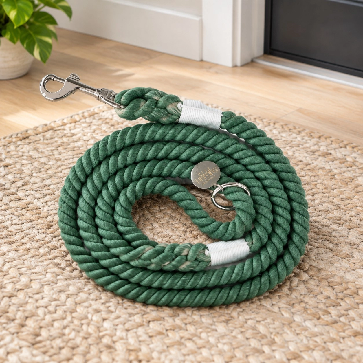Pawsome Pets New York Smycz linowa - Emerald green — Obroże, smycze i szelki