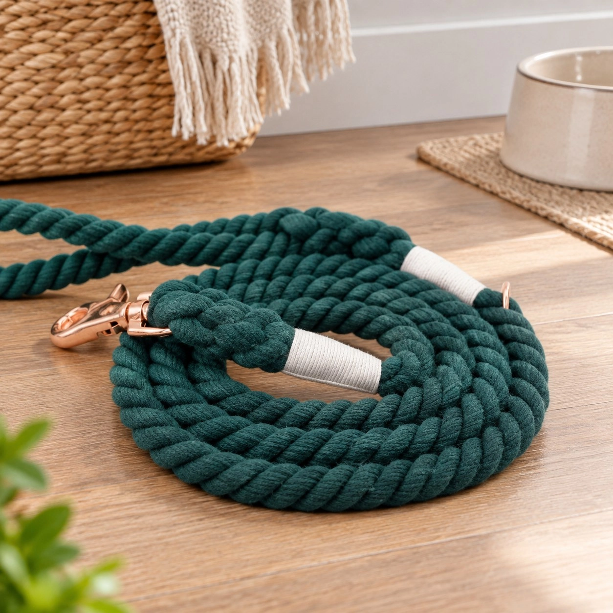 Pawsome Pets New York Smycz linowa - Emerald — Obroże, smycze i szelki