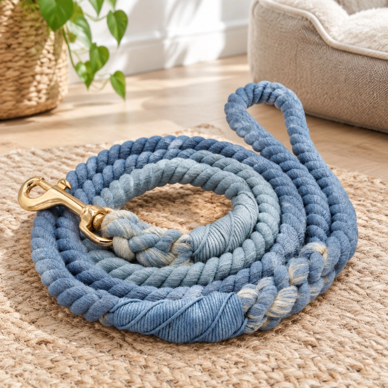 Pawsome Pets New York Rope leash - Larkspur — Obroże, smycze i szelki
