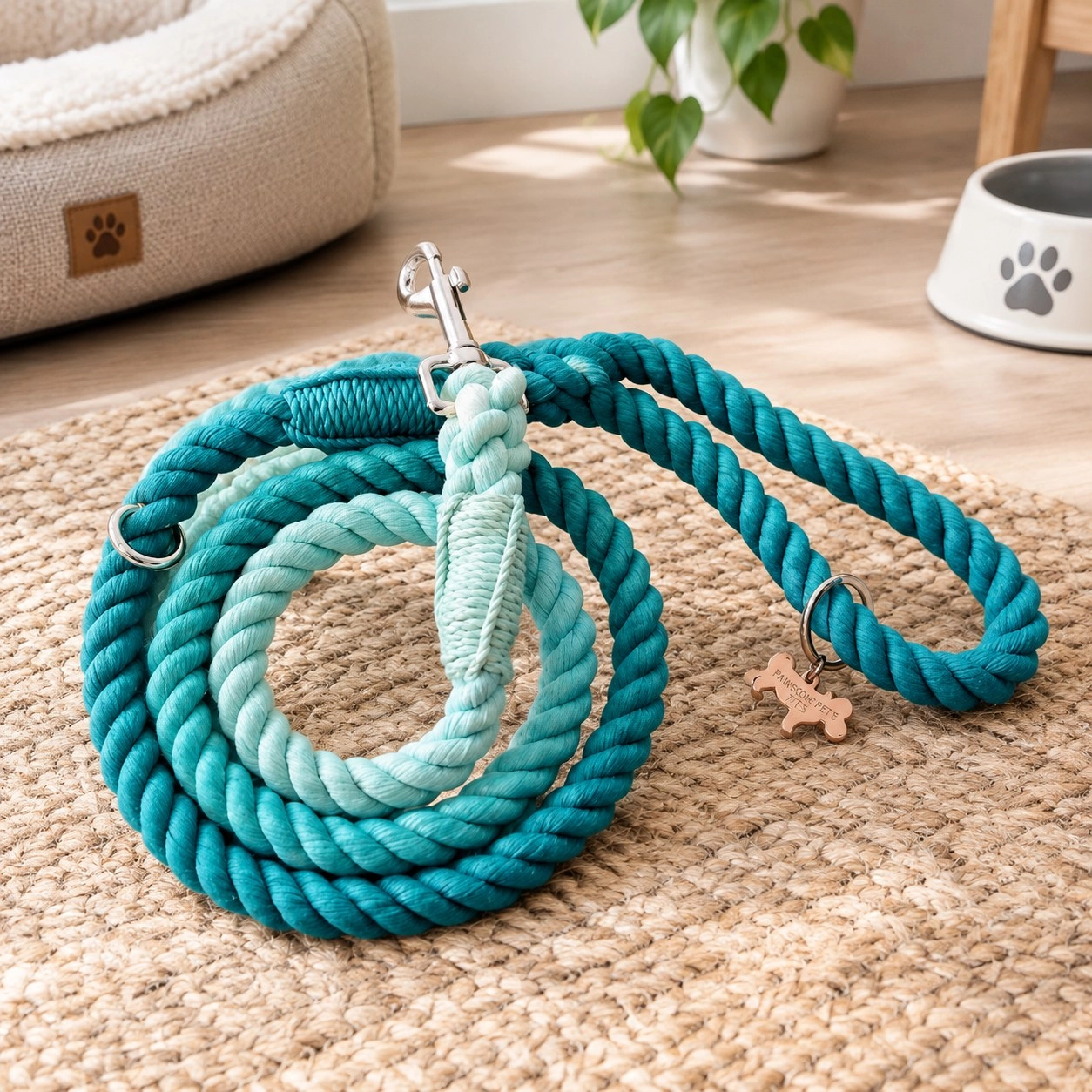 Pawsome Pets New York Smycz linowa - Ombre ocean — Obroże, smycze i szelki
