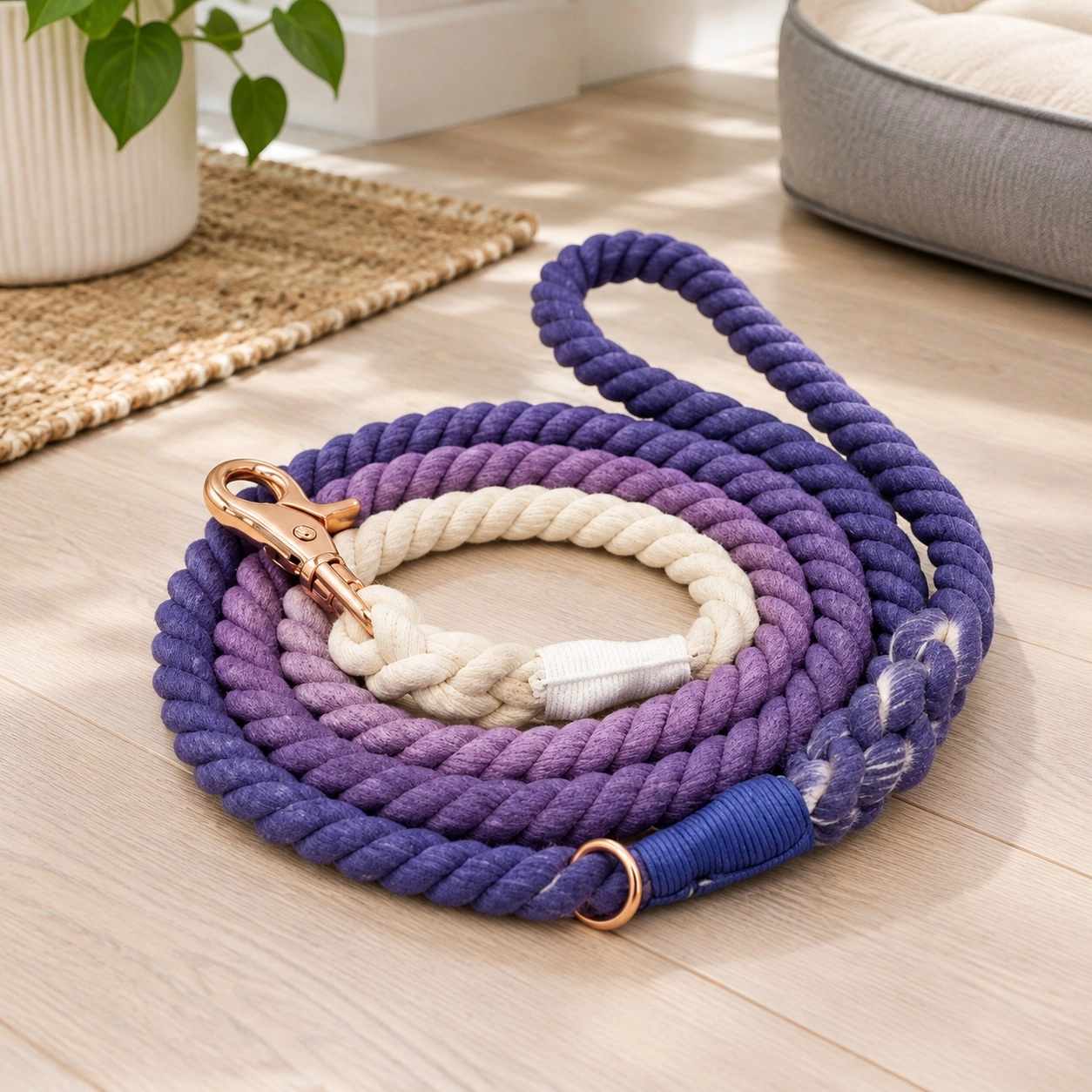 Pawsome Pets New York Smycz linowa - Ombre purple — Obroże, smycze i szelki