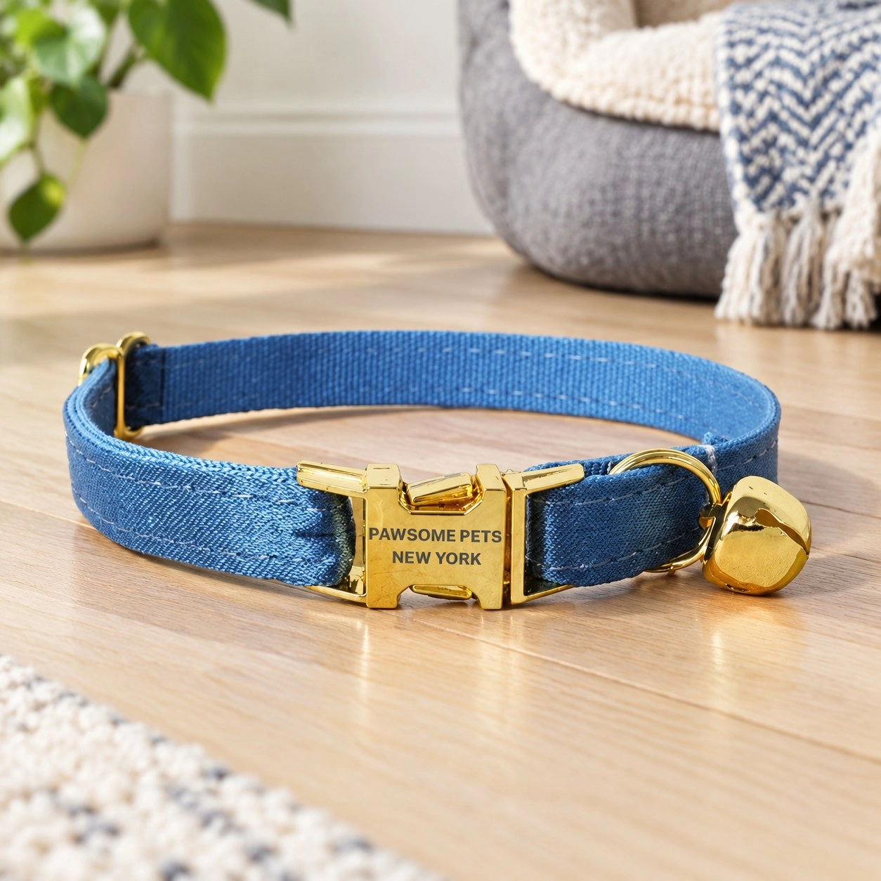 Pawsome Pets New York Mała obroża dla psa i kota - Srebrny niebieski