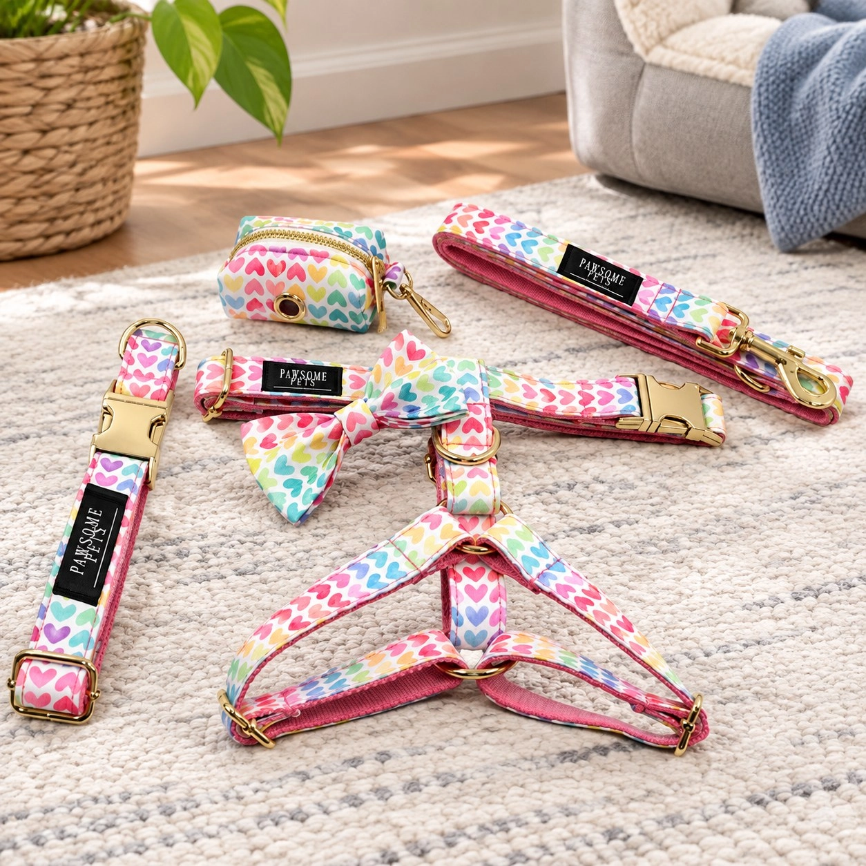 Pawsome Pets New York Zestep step-in - Rainbow (5 sztuk) — Obroże, smycze i szelki