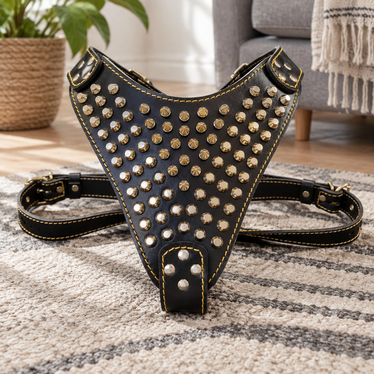 Bestia Szelki "Gladiator" Gold/Silver — Obroże, smycze i szelki