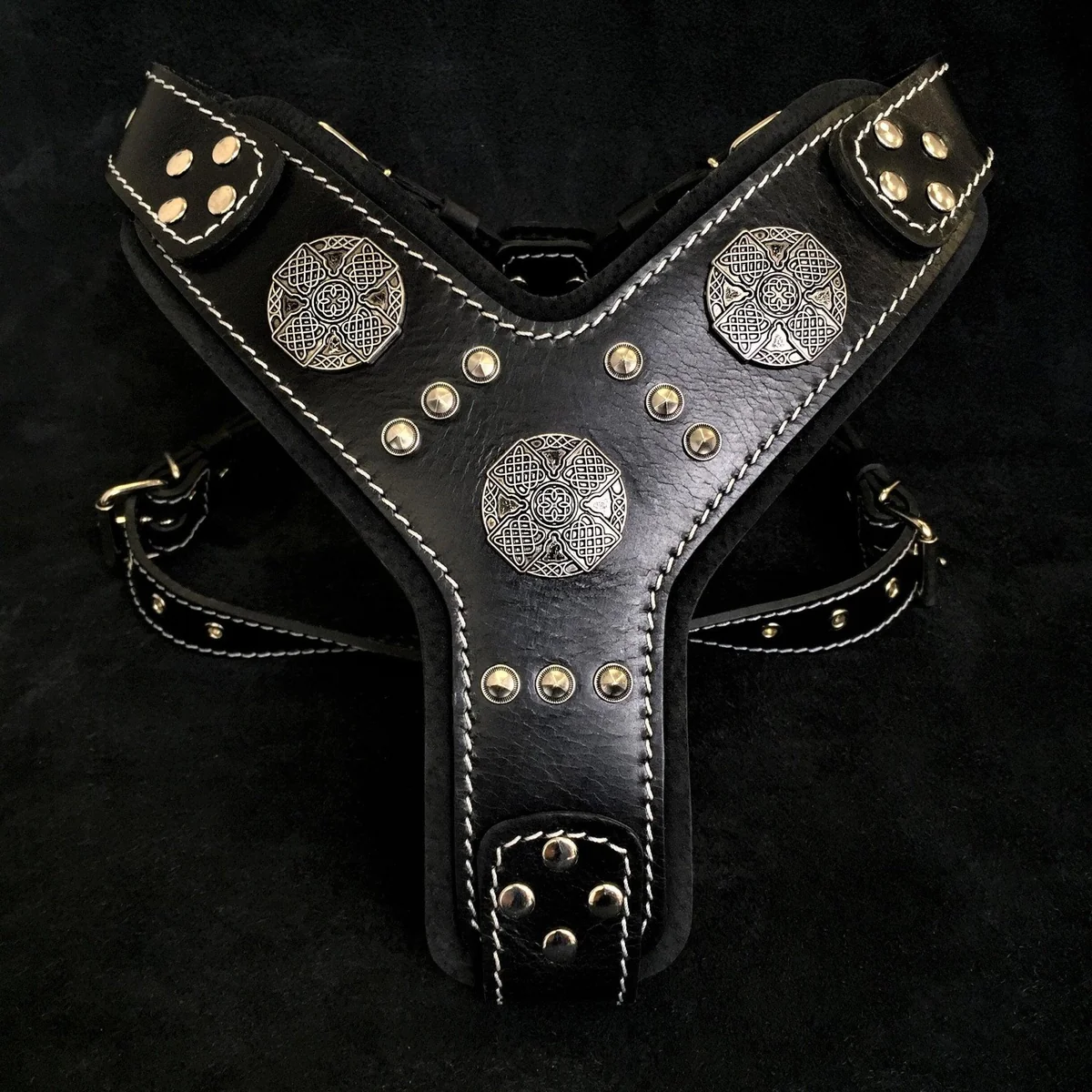 Bestia The "Maximus" silver harness — Obroże, smycze i szelki