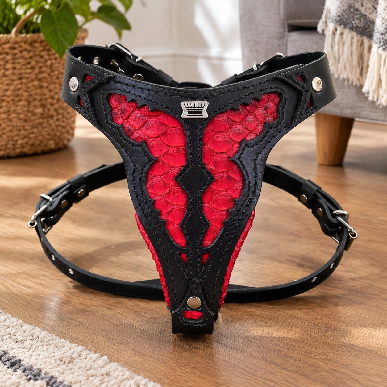 The ''Red Dragon'' harness Medium Size — Collars, leads and harnesses