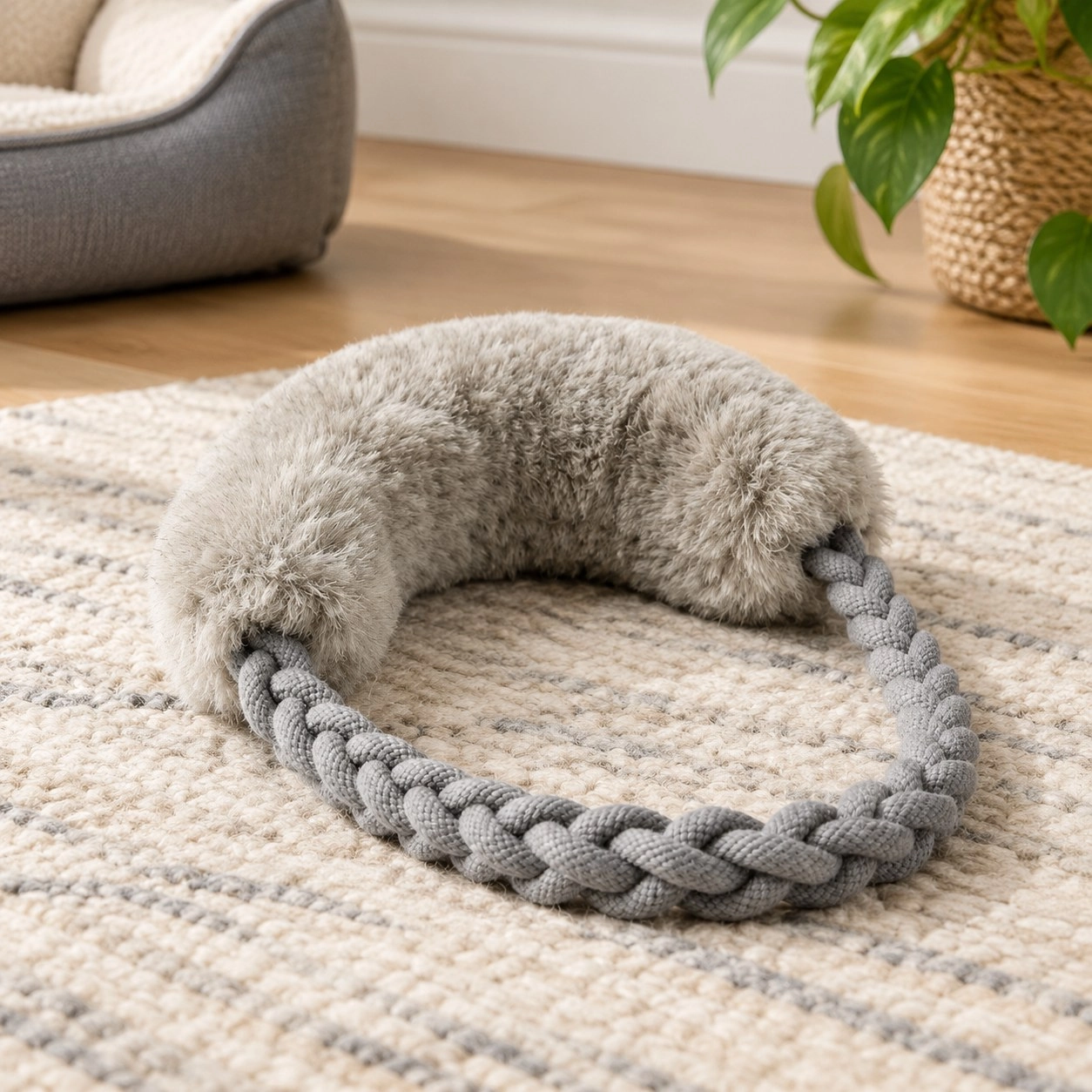 MellowConceptStore Zabawka do szarpania Wool Loop - Szara