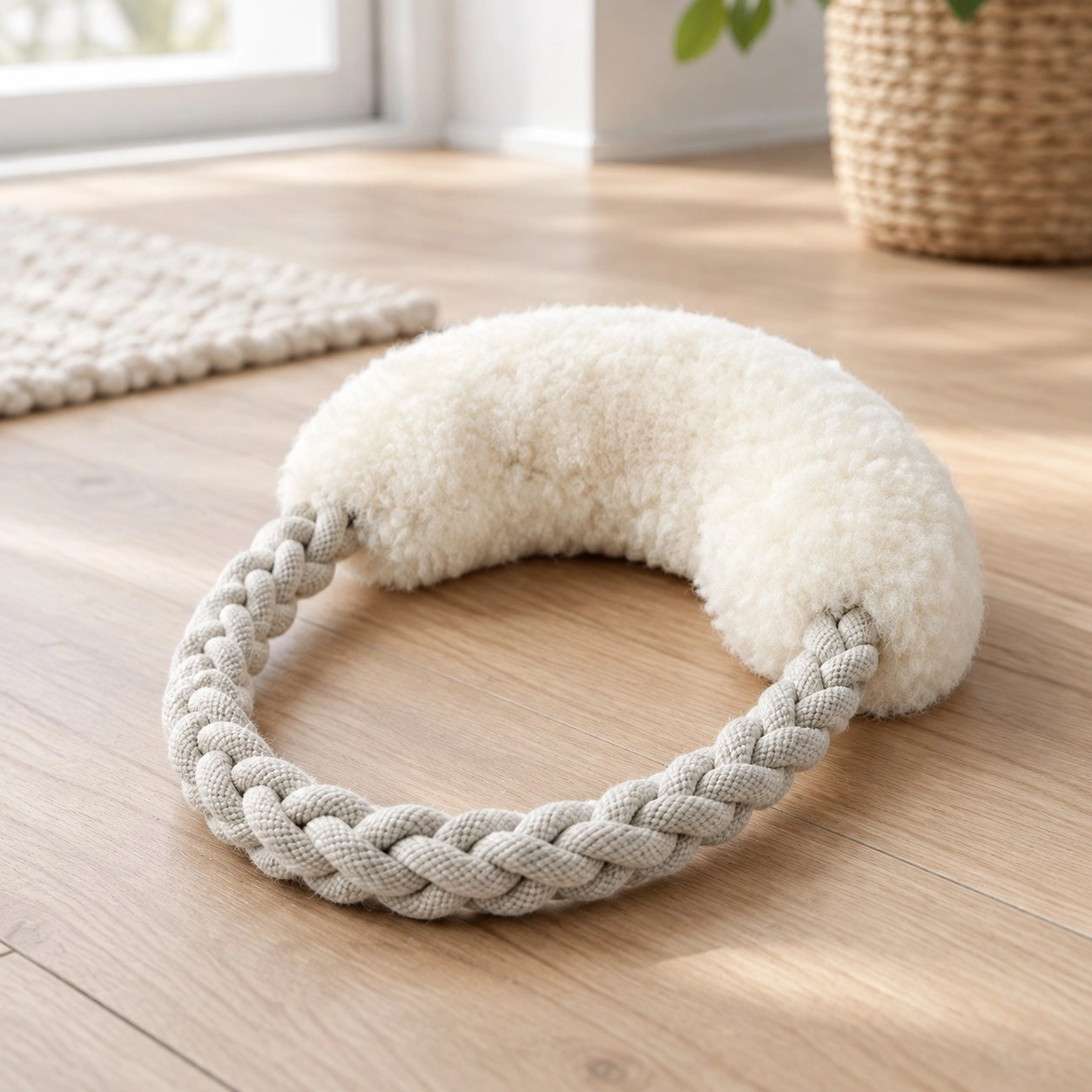 MellowConceptStore Zabawka do szarpania Wool Loop - Biała